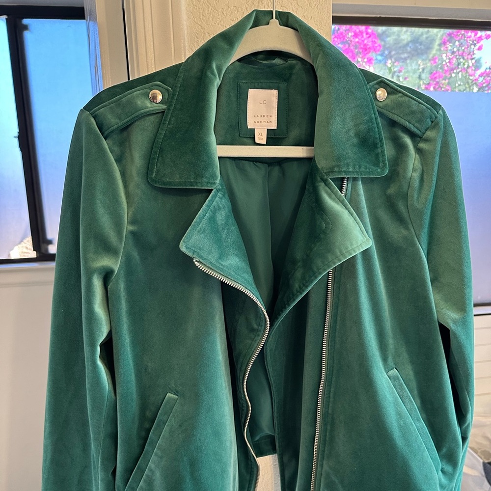 XL Green Velvet Lauren Conrad Moto jacket.